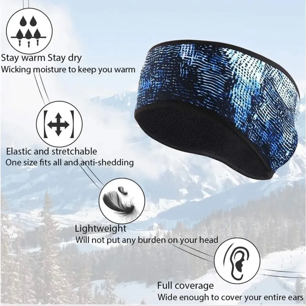 Winter Fleece Headbands for Men Women Stretchy Ear Warm Workout Sweatbands US
